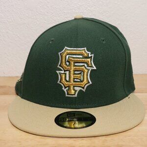 Exclusive New San Francisco Giants Fitted Hat MLB Club Size 7 1/2 2tone Green